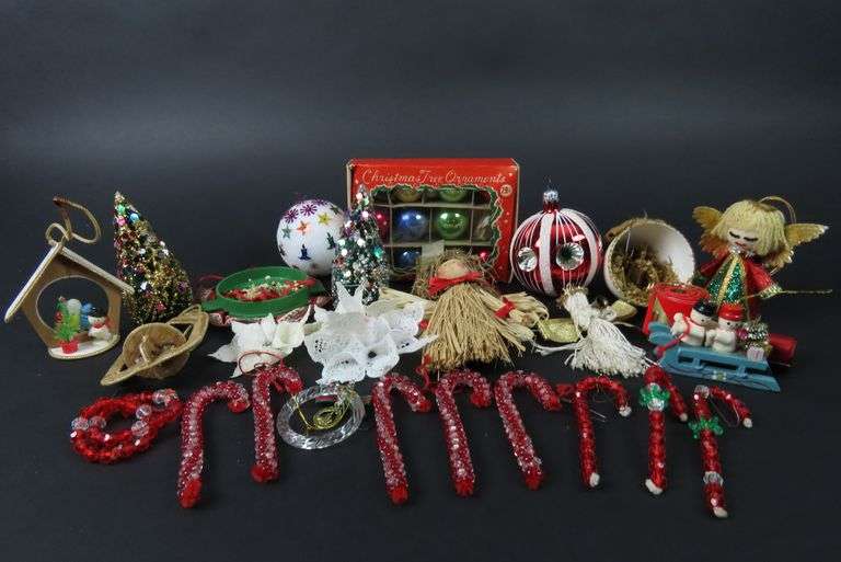 Another Big Lot of Mostly Vintage Christmas Décor with Handcrafted Ornaments