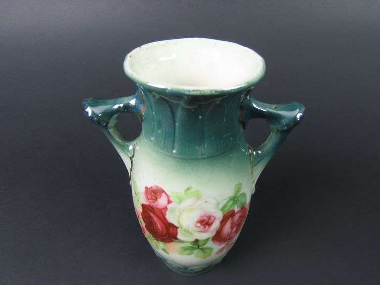Vintage Double Handled Vase - Made in Slovakin