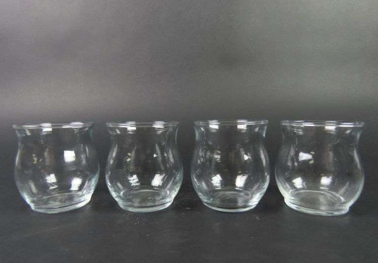 Lot of 4 Vintage Glass Votive Holders