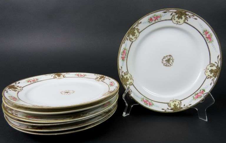 Lot of 7 Antique Handpainted Nippon Salad Plates