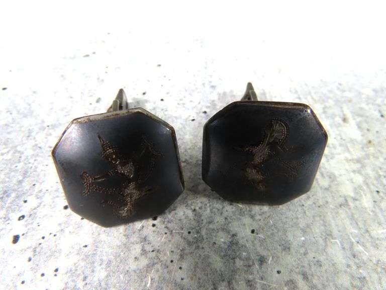 Vintage Siam Sterling Silver Cuff Links