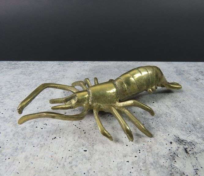 Vintage Brass Lobster Décor