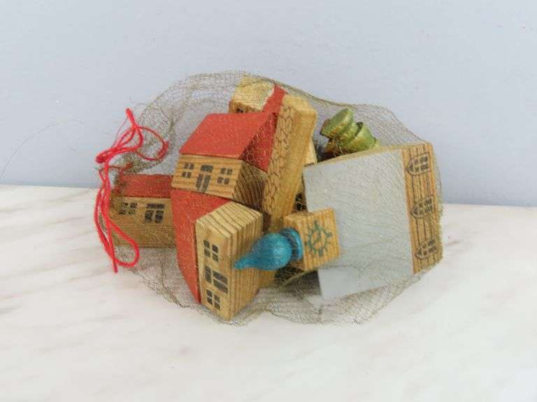 Bag of Miniature Wooden Houses & Accessories