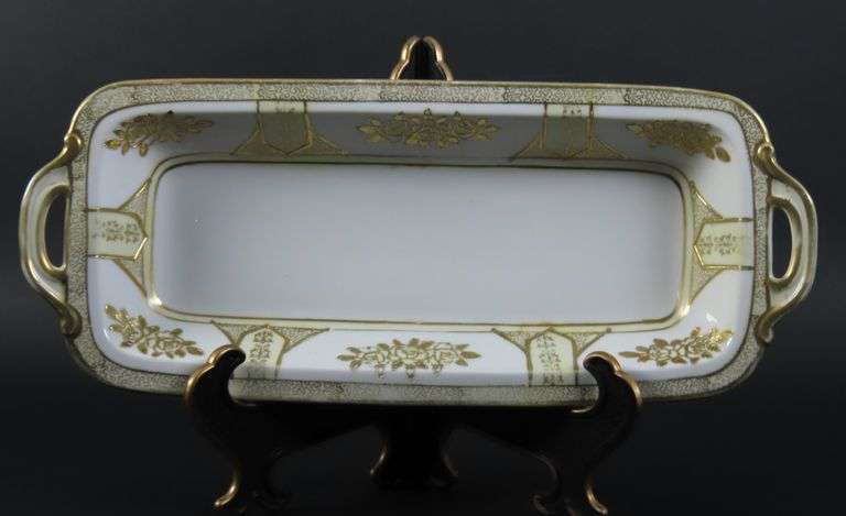 Noritake Handpainted Rectangle Handled Dish - Made in Japan