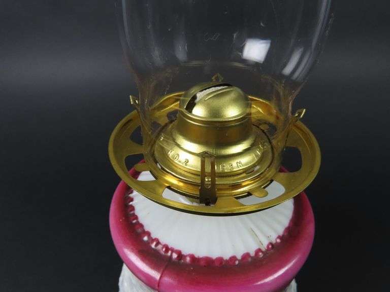 Antique Oil Lamp with Globe & Chimney