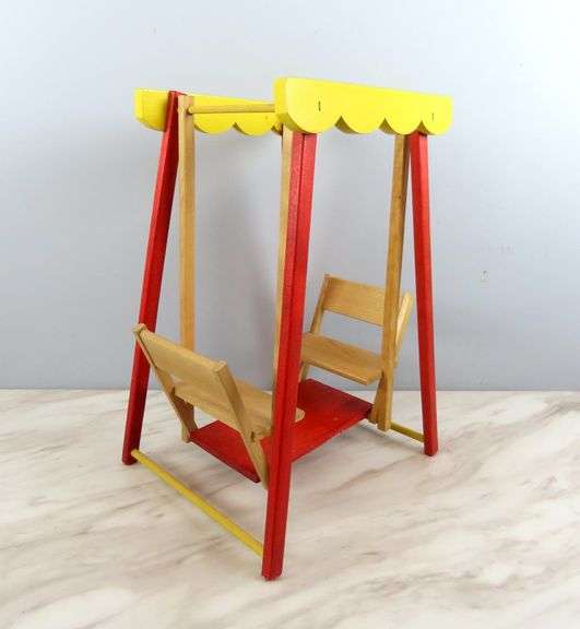 Vintage Strombecker Wooden Doll Swing