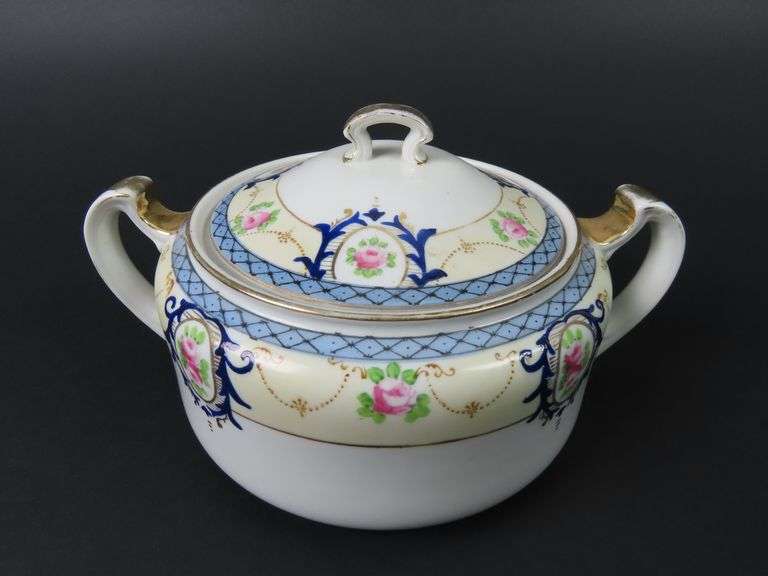 Antique Noritake Lidded Double Handled Covered Dish - Made in Japan - See Description