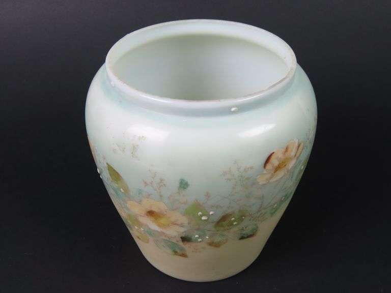 Antique Handpainted Bristol Glass Vase