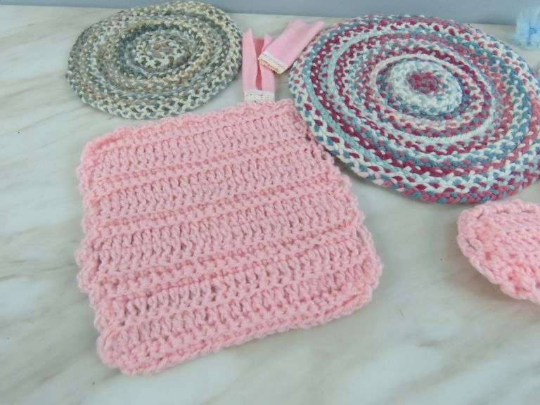Grouping of Handcrafted Doll House Rugs & Pillows