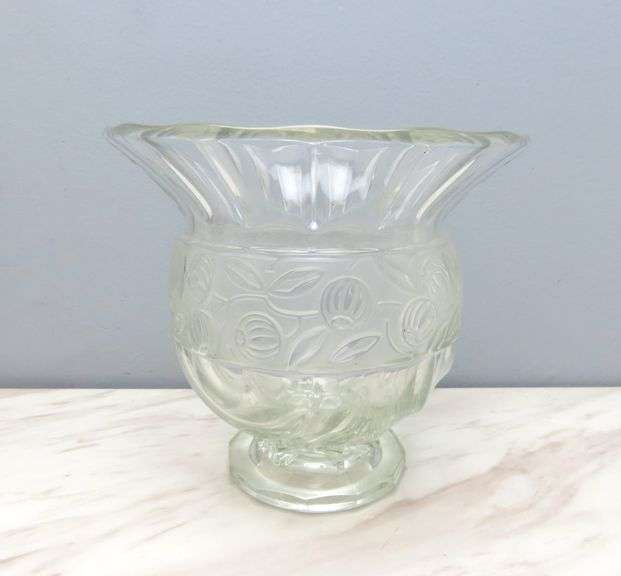 Vintage Bas Relief Glass Vase