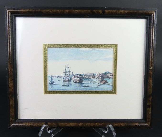 Framed "Vue de Quebeck" (View of Quebec) Print #1 by Balthasar Friedrich Leizelt