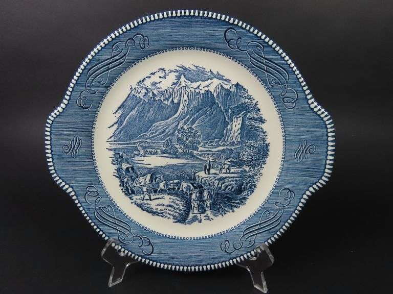 Currier & Ives "The Rocky Mountains" Double Handled Serving Plate