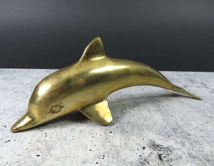 Vintage Brass Dolphin Décor