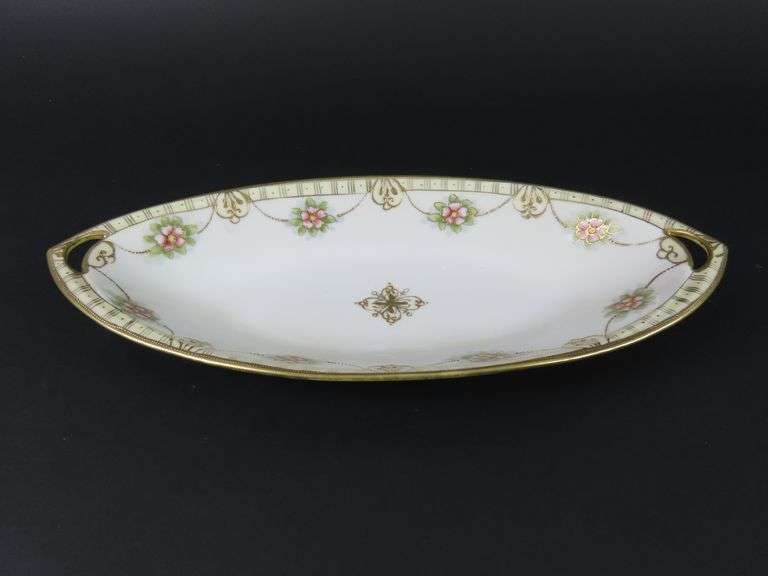 Handpainted Nippon Double Handled Serving Bowl - Made in Japan