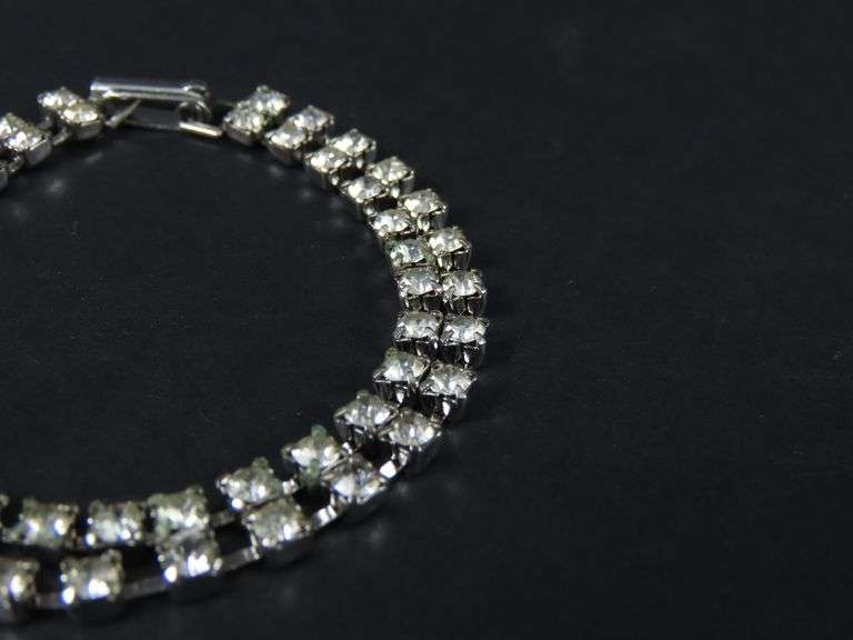 7" Double Strand Rhinestone Bracelet