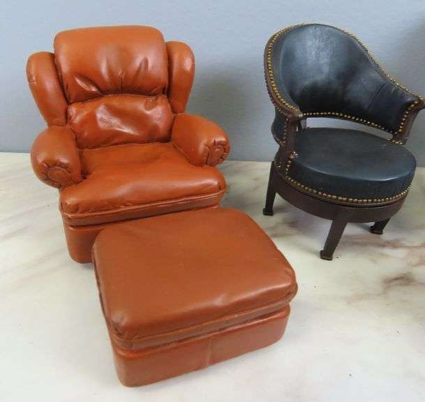 Lot of Faux Leather Doll House Furniture