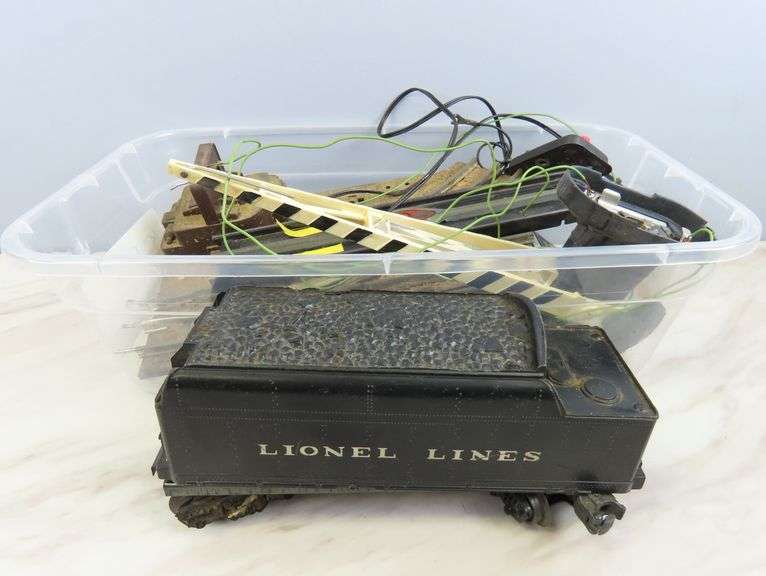 Lot of Vintage Lionel Train Track with Coal Tender &  Gate