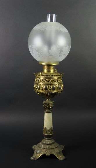 Stunning 30" Banquet Oil Lamp with Globe & Chimney