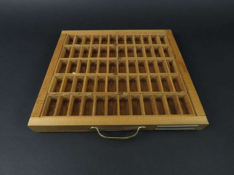 Vintage Wooden Printers Tray Wall Hanging