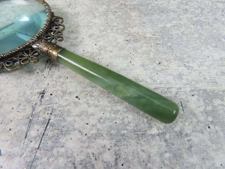 Beautiful Magnifying Glass with Jade Colored Handle