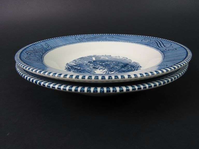 Lot of 2 Currier & Ives "Early Winter" Bowls