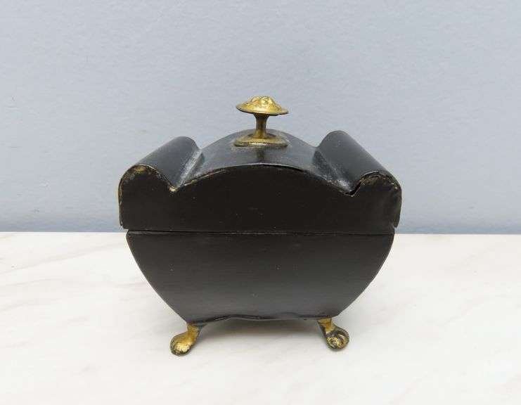 Small Metal Lidded Trinket Box