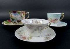 Lot of 3 Assorted Antique Collectible Teacups & Saucers