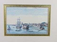 Framed "Vue de Quebeck" (View of Quebec) Print #1 by Balthasar Friedrich Leizelt