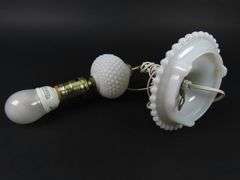 Vintage Wall Mounted Hobnial Milk Glass Light Sconce