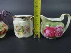 Mixed Lot of 3 Antique Handpainted Creamers