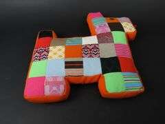 Handcrafted Patchwork Dog Throw Pillow