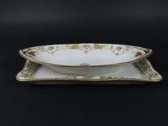 Lot of 2 Handpainted Nippon Serving Dishes - Made in Japan