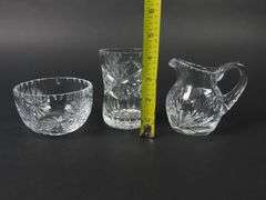 3 Pieces of Vintage Cut Crystal Serving Pieces