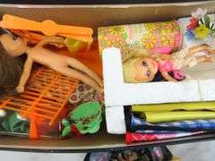 Box of Vintage Toys, Dolls & Accessories