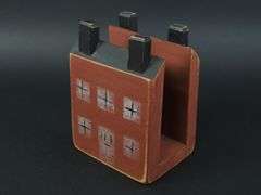 Vintage Primitive Wood House Napkin Holder