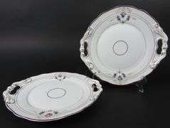 Lot of 2 Vintage Double Handled Plates