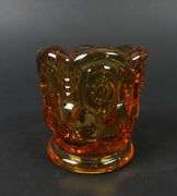 Vintage Amber Glass Toothpick Holder