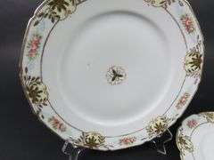 Lot of 2 Handpainted Nippon 10" Dinner Plates