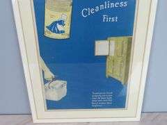 Vintage Framed Old Dutch Cleaner Advertisement
