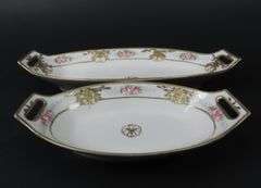 Lot of 2 Handpainted Nippon Serving Dishes
