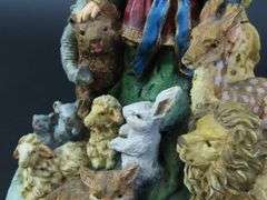 Vintage Angel with Animals Music Box Plays Hark the Harold Angels Sing