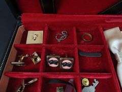 Vintage Men's Jewelry Box with Contents