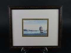 Framed Ship Print #2 Likely by French Artist Ambroise Louis Garneray