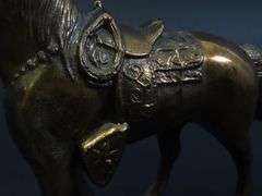 Vintage Copper Tone Cast Metal Horse Figurine