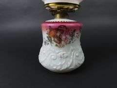 Antique Oil Lamp with Globe & Chimney