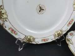 Lot of 2 Handpainted Nippon 10" Dinner Plates