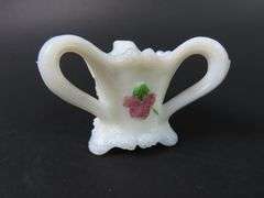 Victorian Painted Milk Glass Toothpick Holder