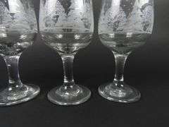 Lot of 4 Vintage Etched Christmas Glasses