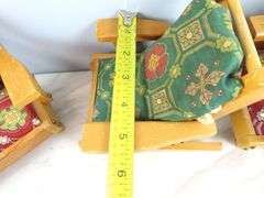 4 Pieces of Pert Pat Wooden Cushioned Doll Chairs with Coffee Table
