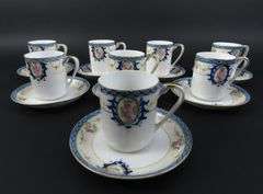 Lot of 8 Noritake Handpainted Chocolate Cups & Saucers - Made in Japan
